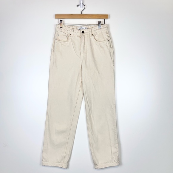 & Other Stories Straight Tapered Mid Rise Jeans in Cream 27 - Picture 1 of 8